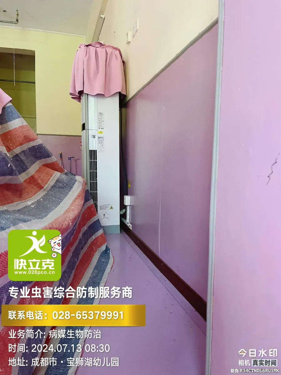龙泉驿区宝狮湖幼儿园-厨房蟑螂防治-橱柜底部缝隙勘察